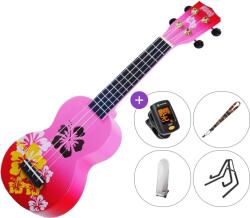 Mahalo Hibiscus SET Hibiscus Red Burst Szoprán ukulele