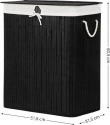Songmics Bambusz Szennyeskosár, 100 L, Fekete (LCB64BK XXX) (LCB64BK XXX)