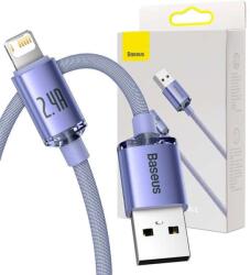 Baseus Cablu USB to Lightning Baseus Crystal, 2.4A, 2m (Mov)