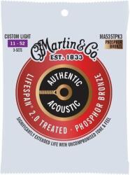 Martin Authentic Lifespan 2.0 92/8 Phosphor Bronze Custom Light 3-Pack Corzi chitare acustice (41Y23MA535TPK3)