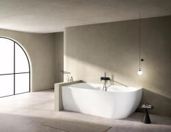 Aqualife Kád, Aquatrend Monaco balos akril aszimmetrikus térkád fehér lefolyóval 170x80 - zuhanykabin