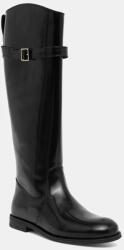 BOSS bőr csizma Lycia fekete, lapos talpú, 50552801 - fekete Női 36
