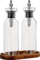 AdHoc Dozatoare pentru ulei sau oțet Aroma Pour, cu suport, 300 ml, transparent, set 3 elemente (AH-BE81)
