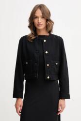 Tommy Hilfiger pamut kabát fekete, átmeneti, WW0WW46772 - fekete 38
