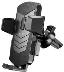 YOOUP S06 Szellőzőrácsra Rö Gzíthető Autós Tartó Fekete