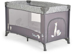 Moni SAFARI utazóágy 1 szintes, zippes kibújóval, állatmintás Graphite