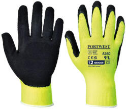 Portwest 4/XXXS gyermek munkáskesztyű, mártott latex védőkesztyű A340 Hi-Vis grip (A340YERXXXS)