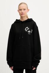 HUGO BOSS pamut melegítőfelső fekete, nyomott mintás, kapucnis, 50545201 - fekete XL