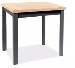 SIGNAL MEBLE Étkezőasztal ADAM | 80x80cm Szín: dub artisan / čierny mat
