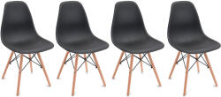 Bestent Scaune de sufragerie 4buc negre, stil scandinav Classic (DC409)