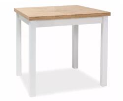 SIGNAL MEBLE Étkezőasztal ADAM | 80x80cm Szín: tölgy lancelot / fehér matt (ADAMDLBM80)
