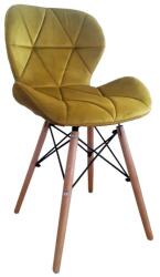 Bestent Scaun de sufragerie din catifea galben AMBER (BML-046-V)