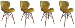 Bestent Scaune de sufragerie 4buc din catifea, galbene AMBER (DSW SKY 74-1)