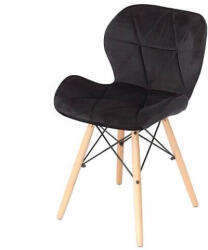 Bestent Scaun de sufragerie din catifea negru CARBON (BML-046-V)