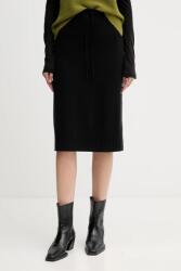 United Colors of Benetton szoknya gyapjúkeverékből fekete, midi, egyenes, 112HD001V - fekete S