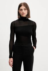 HUGO BOSS pulóver könnyű, fekete, félgarbó nyakú, 50542650 - fekete S