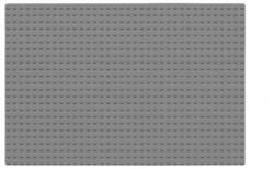 WANGE alap építőjátékokhoz - piacvezető márkákkal kompatibilis - 24 x 36 cm - Szürke