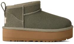 Ugg gyerek hócipő velúrból CLASSIC ULTRA MINI PLATFORM fekete, 1157791K - zöld 37