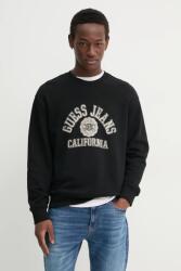 Guess Jeans pamut melegítőfelső fekete, férfi, nyomott mintás, M5RQ40 KCPR1 - fekete M