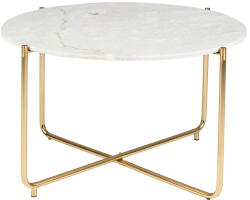 White Label Living Măsuță de cafea albă/aurie rotundă cu blat din marmură ø 70 cm Timpa - White Label Masa de cafea