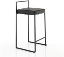 Tomasucci Scaune de bar negre 2 buc. din imitație de piele (înălțime șezut 65 cm) Dodo - Tomasucci