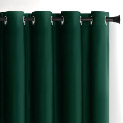 Restilo Draperie verde-închis dimout (semi-opacă) din catifea 140x270 cm Eyelets - Restilo