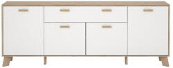 Tvilum Comodă albă-în culoare naturală cu aspect de lemn de stejar 196x73x39 cm Ikast - Tvilum Comoda