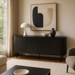  Ovális Komód Fekete Színben. BECK 200 cm (wipMMR0800)