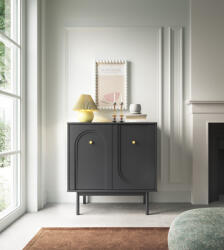  Komód 2 ajtós fekete színben arany fogantyúkkal - MAZOMA (wipPUMAKO20CCCCCZ5010)