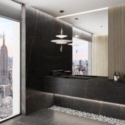 Durstone Gresie tip placa Durslab Yves Nero 3DSoft RC Rectificata Satinata 120x280 cm grosime 6 mm
