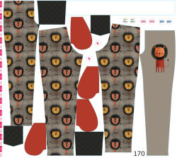 Takoy Panel szabásmintával 170 softshell nadrágra boldog oroszlán