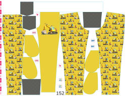 Takoy Panel szabásmintával 152 softshell nadrágra kotrógépek sárga