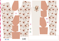 Takoy Panel szabásmintával 140 softshell nadrágra virág tündér