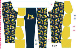 Takoy Panel szabásmintával 122 softshell nadrágra kotrógépek sötétkék