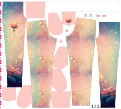 Takoy Panel szabásmintával 170 softshell nadrágra mesebeli virág