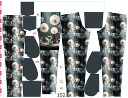 Takoy Panel szabásmintával 152 softshell nadrágra pitypang tündér