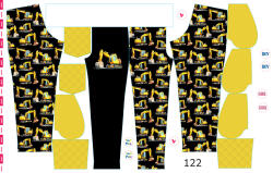 Takoy Panel szabásmintával 122 softshell nadrágra kotrógépek fekete