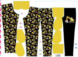 Takoy Panel szabásmintával 146 softshell nadrágra kotrógépek sötétkék