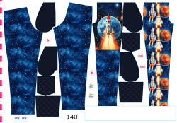 Takoy Panel szabásmintával 140 softshell nadrágra űrküldetés