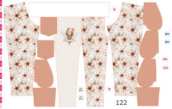 Takoy Panel szabásmintával 122 softshell nadrágra virág tündér