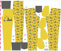 Takoy Panel szabásmintával 164 softshell nadrágra kotrógépek sárga