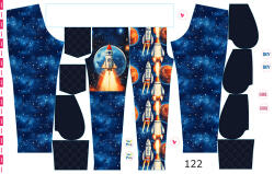 Takoy Panel szabásmintával 122 softshell nadrágra űrküldetés