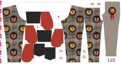 Takoy Panel szabásmintával 110 softshell nadrágra boldog oroszlán