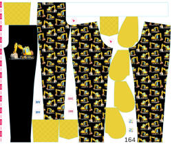 Takoy Panel szabásmintával 164 softshell nadrágra kotrógépek fekete