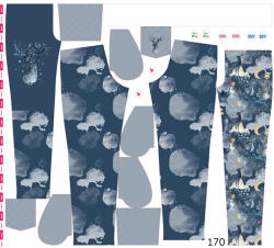 Takoy Panel szabásmintával 170 softshell nadrág téli szarvas sötétkék