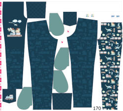 Takoy Panel szabásmintával 170 softshell nadrágra trains/vonatok sötétkék