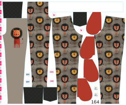 Takoy Panel szabásmintával 164 softshell nadrágra boldog oroszlán