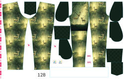 Takoy Panel szabásmintával 128 softshell nadrágra erdei fény