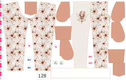 Takoy Panel szabásmintával 128 softshell nadrágra virág tündér