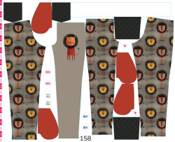 Takoy Panel szabásmintával 158 softshell nadrágra boldog oroszlán